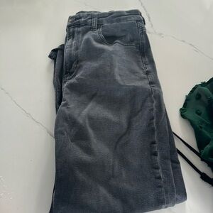 Stretch mom jeans light grey wash